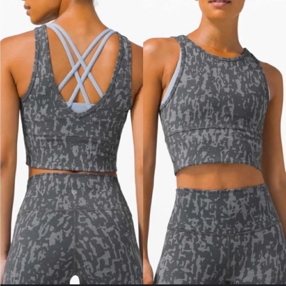 Lululemon Power Pivot Gray Camo Tank Top